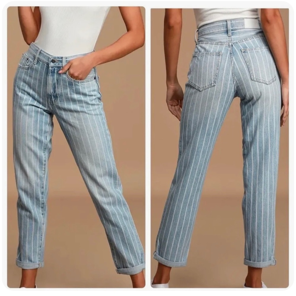 Pistola Presley Pinstripe High Waisted Vintage 90’s Jeans - Picture 1 of 6
